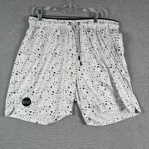 BYLT Premium Basics Training Shorts Mens XXL White Black Splatter NO LINER